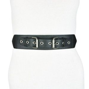 BCBG • Black Beige Double Buckle Belt